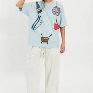 Free People x Denim and Bone Dinner Party Embroidered Tee